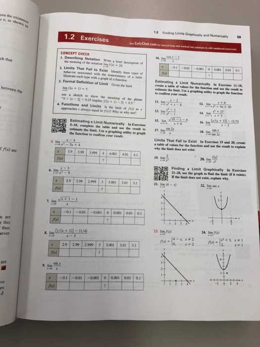 1.2 limits analytically answer key