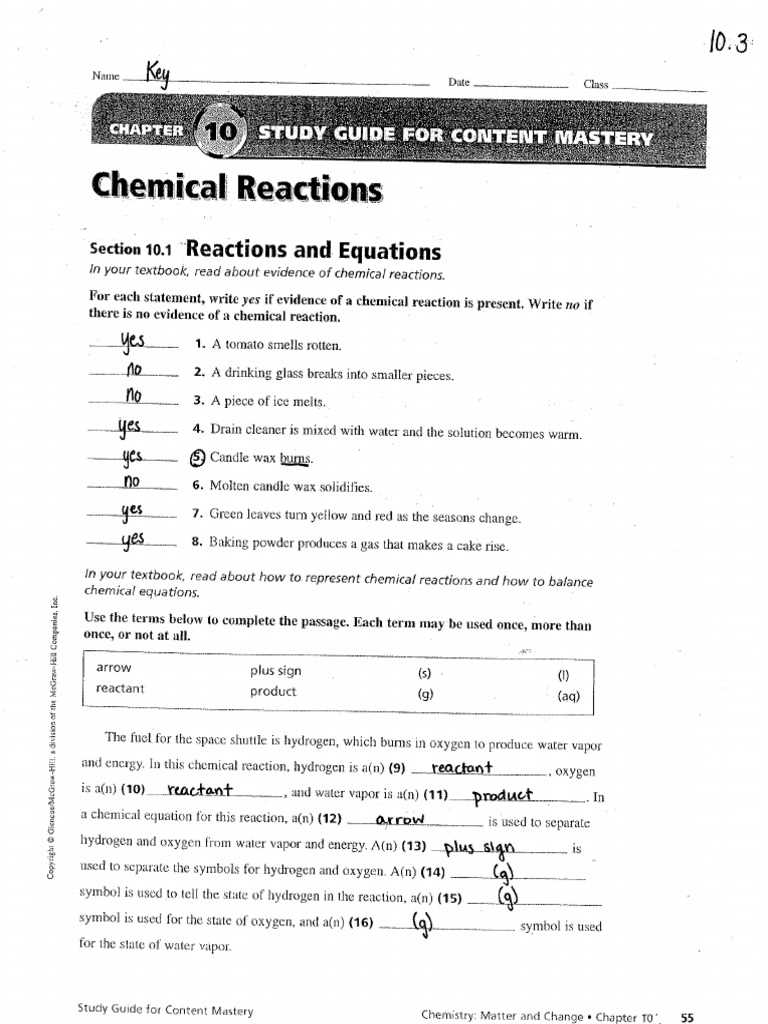 10 3 review and reinforcement answer key chemistry