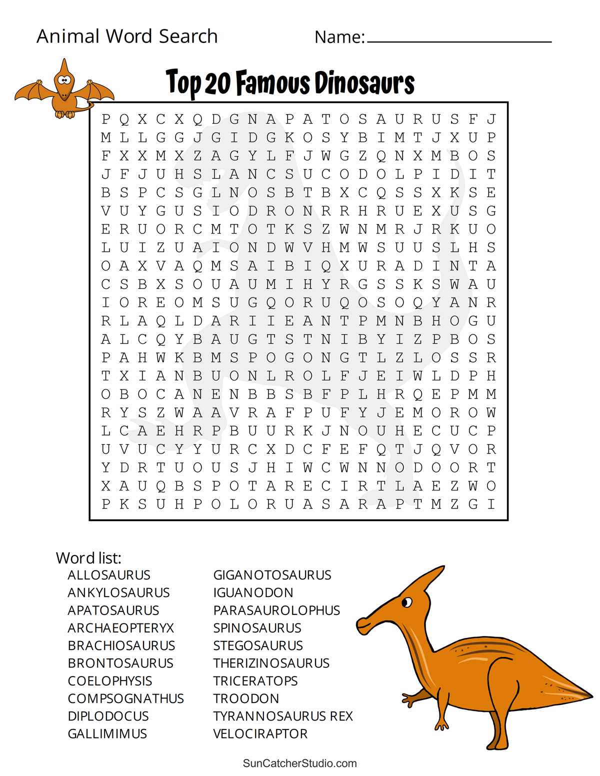 101 animals word search answer key