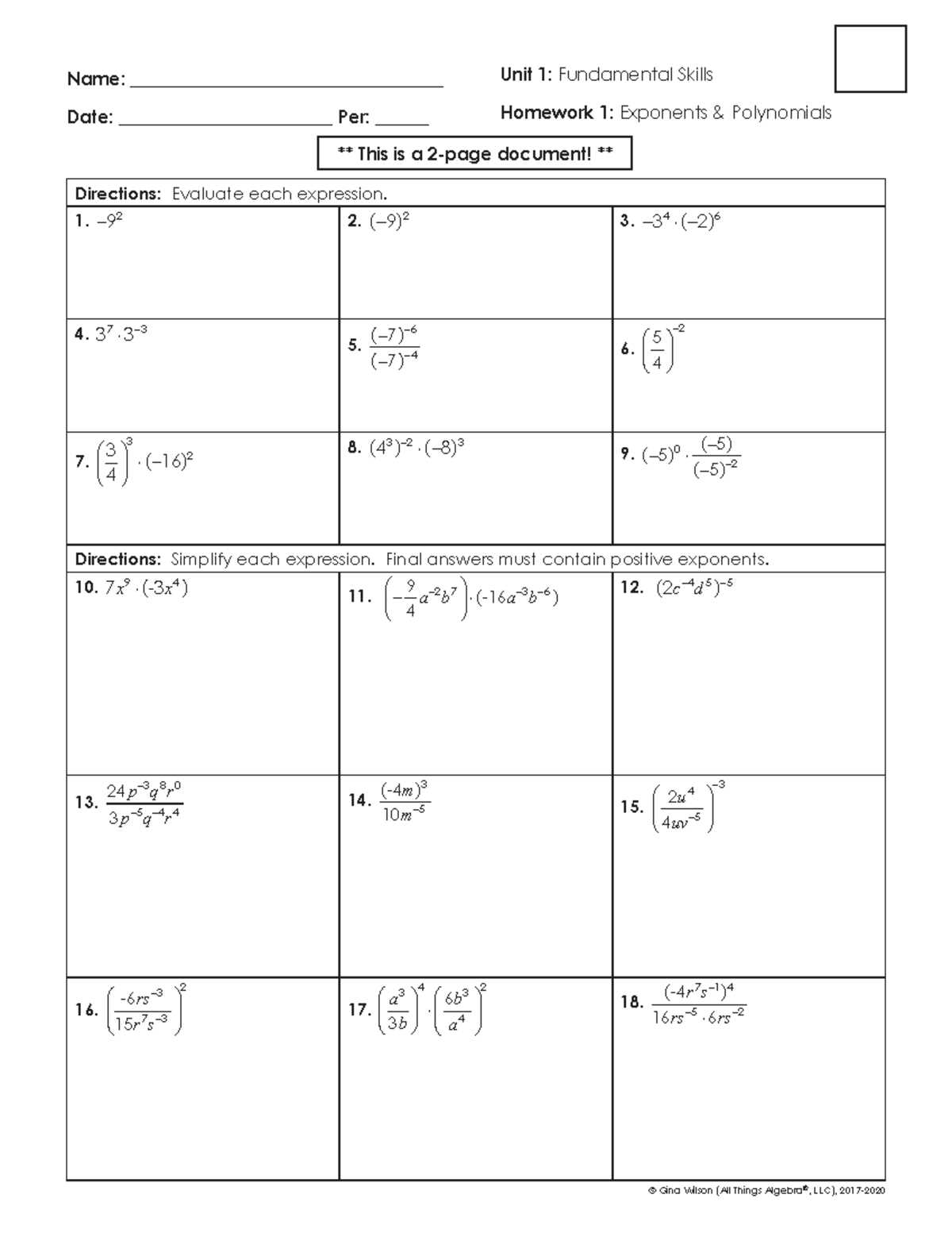 13 1 polynomials study guide answer key