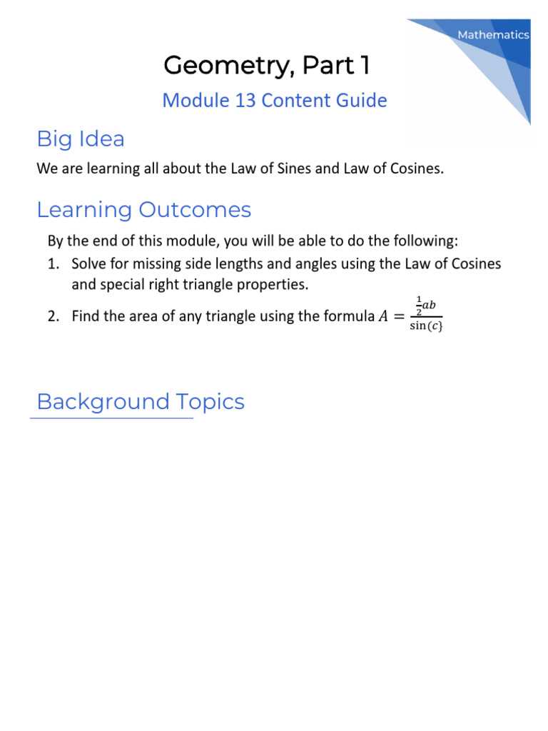 13.2 sine and cosine ratios lesson performance answer key