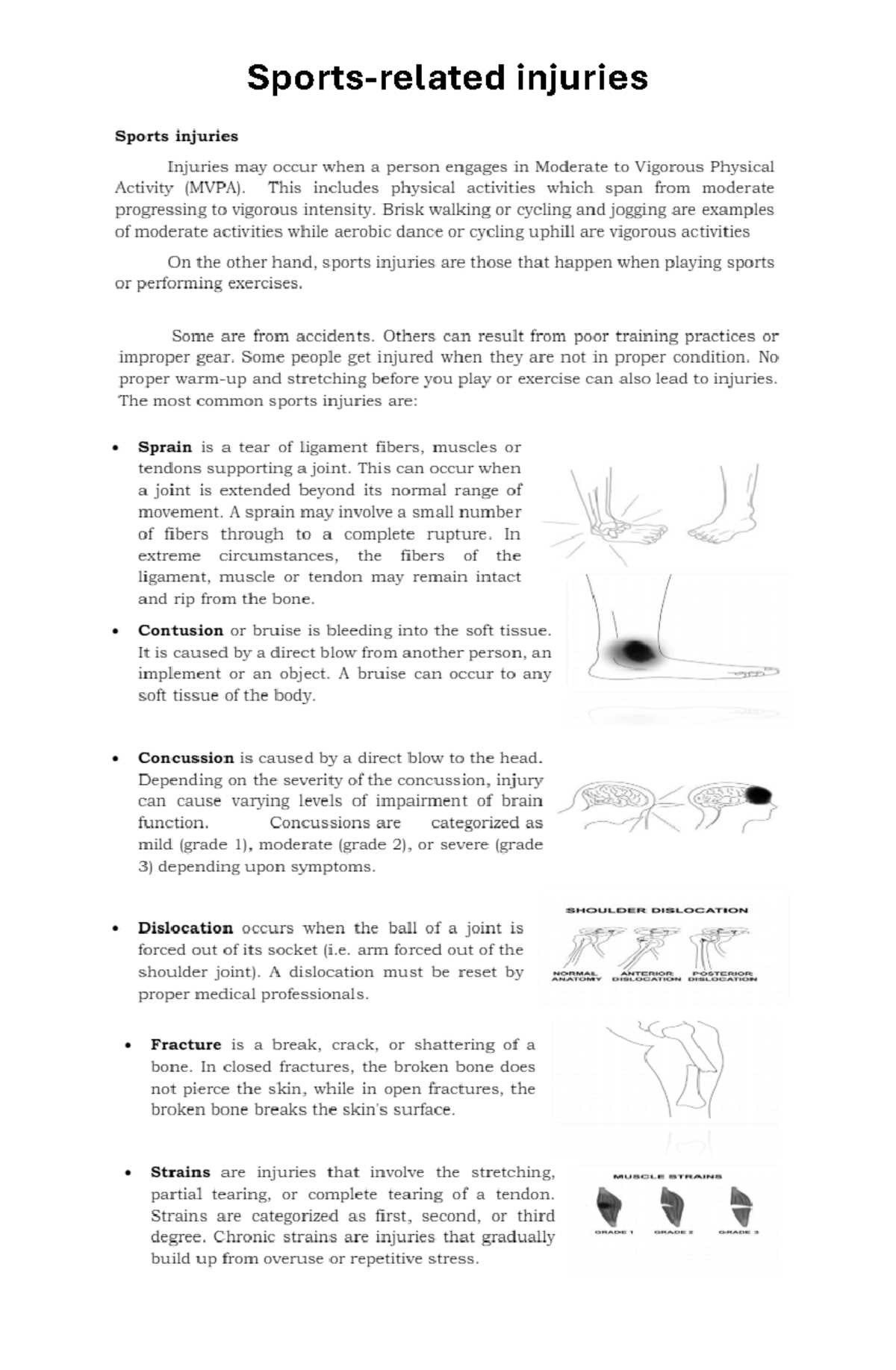 14 1 what causes sports injuries answer key