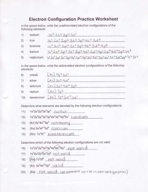 15.1 electron configuration in ionic bonding answer key