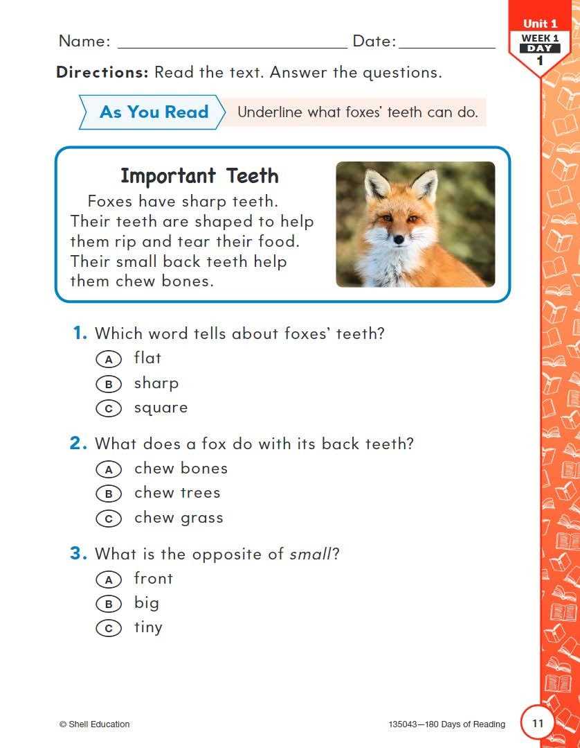 180 days of reading 2nd grade answer key