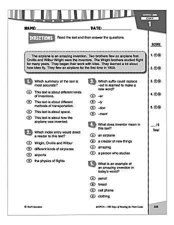 180 days of reading 2nd grade answer key