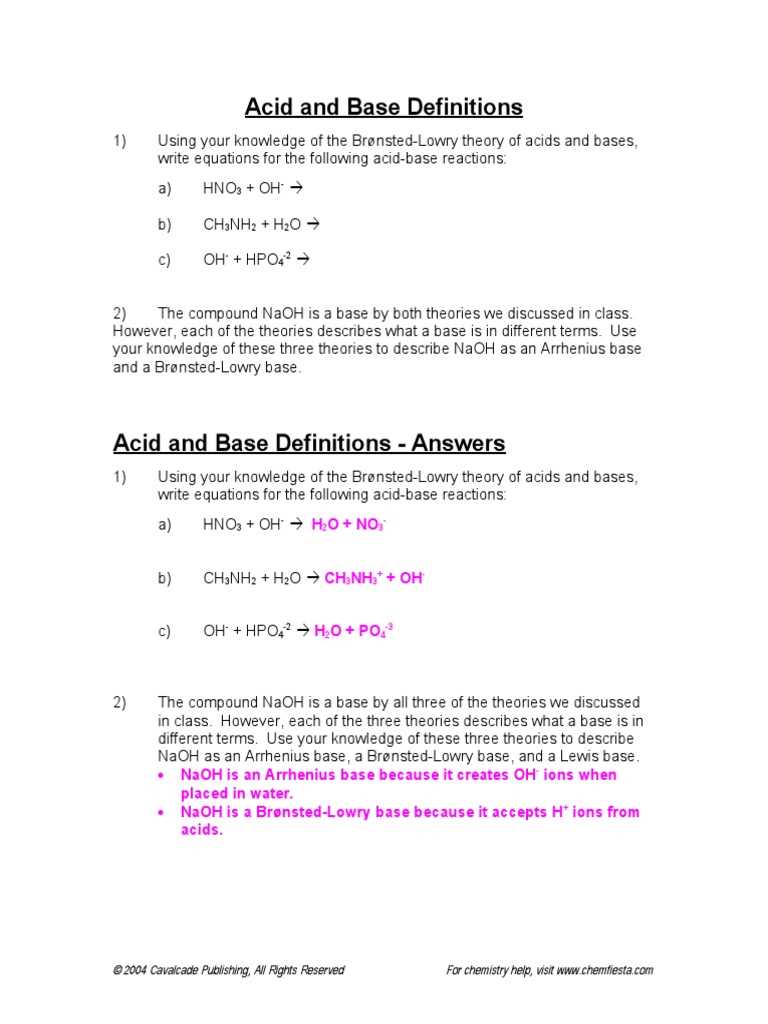 19.1 acid base theories answer key