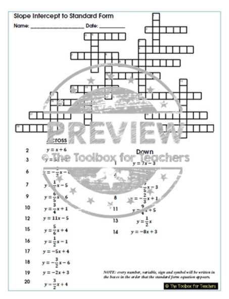 2 1 reteach to build understanding slope intercept form answer key