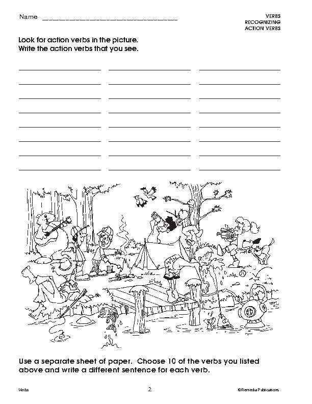 2 5 recognizing verbs answer key
