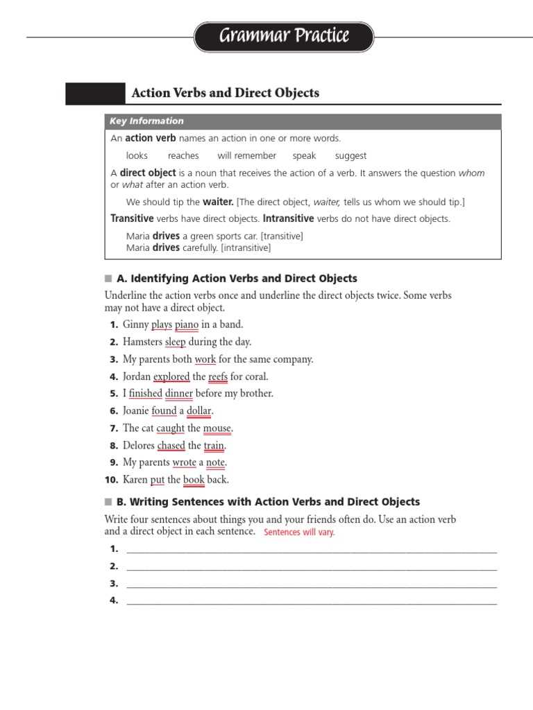 2 5 recognizing verbs answer key