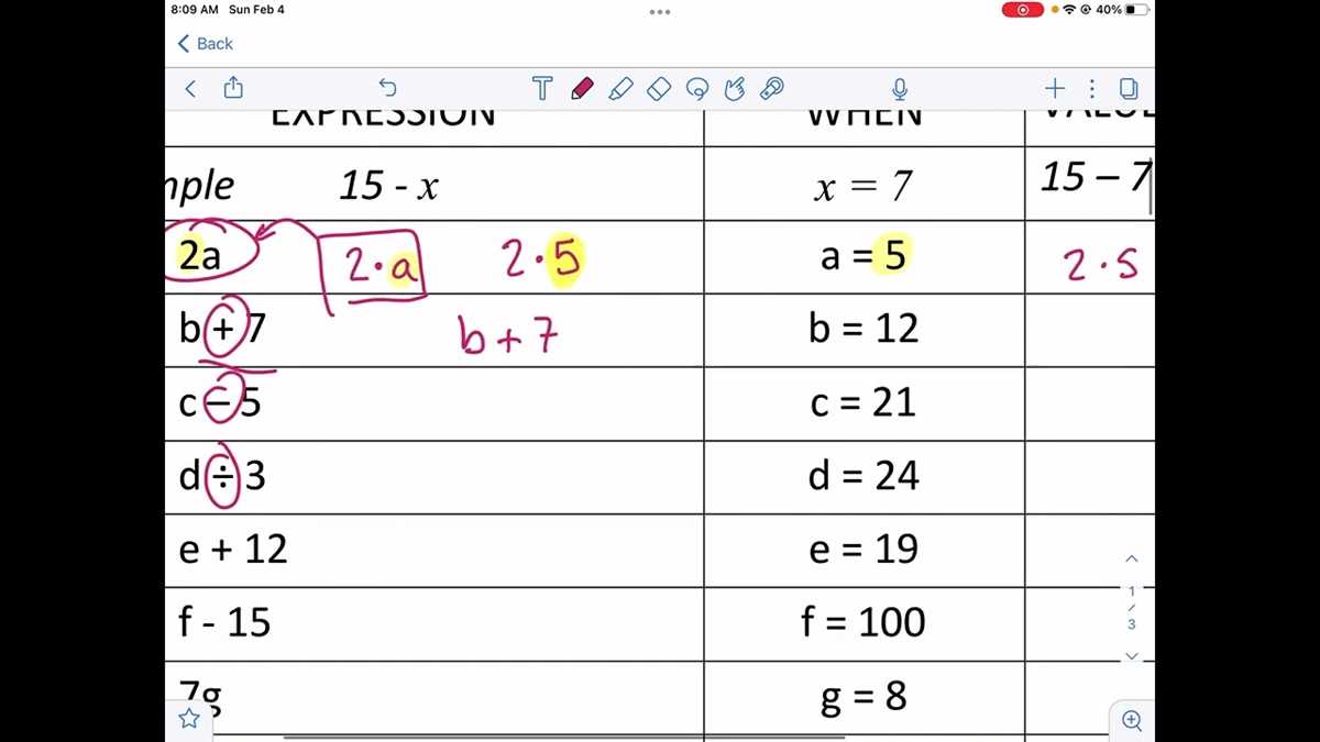 2.5 a translate to an algebraic expression answers key