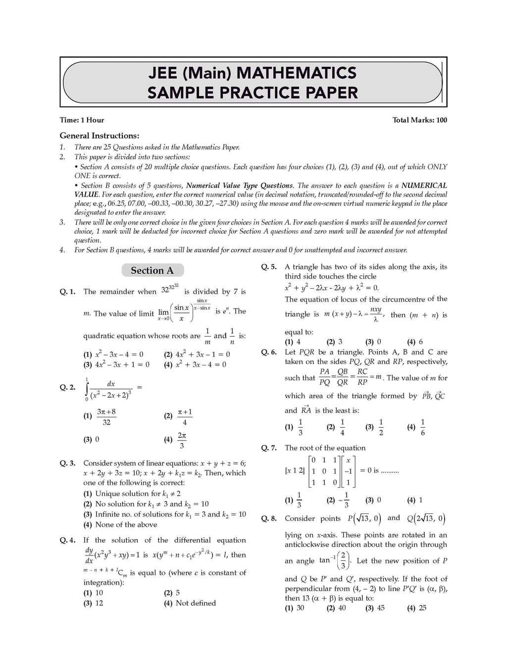 2026 math challenge 1 30 answer key