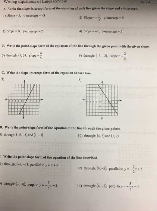4 3 skills practice writing equations in point slope form answer key