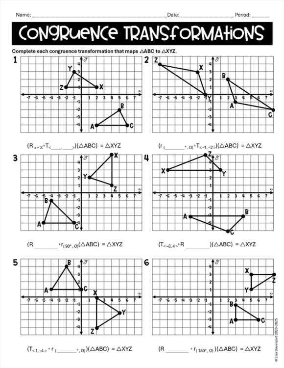 4 7 practice congruence transformations answer key