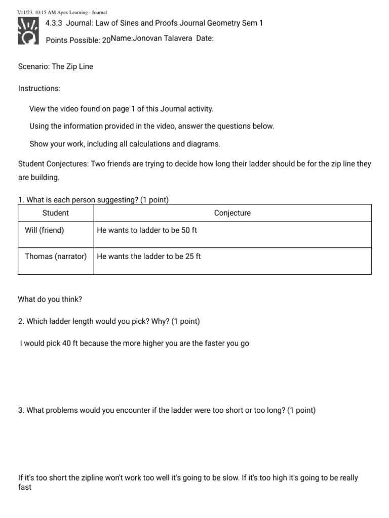 4.3.3 journal law of sines and proofs answer key