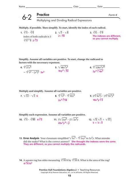4b mixed practice grade 8 answer keys raticals