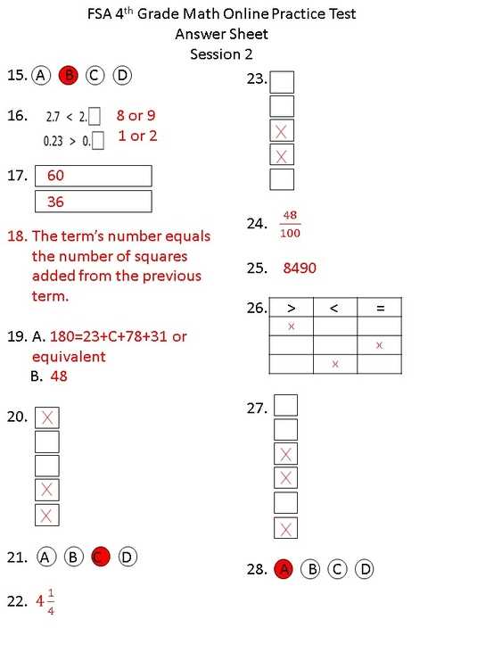 4th grade fsa reading answer key
