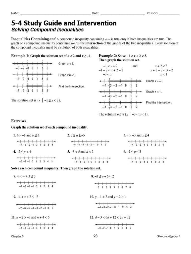 5 2 study guide and intervention solving inequalities answer key