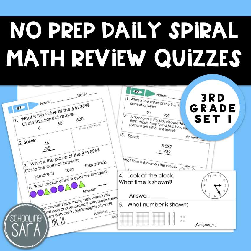 5 a day math review answer key