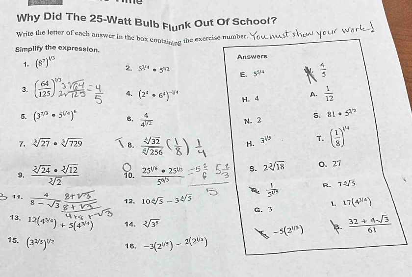 5.2 puzzle time answer key