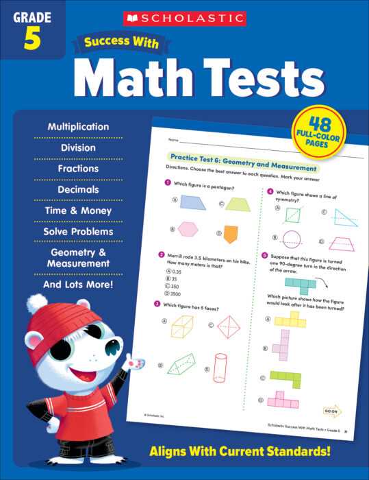 5th grade math practice test with answer key
