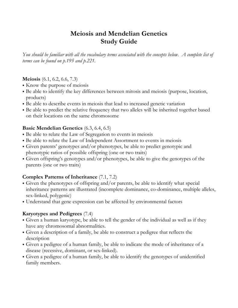 6.2 mendelian inheritance answer key