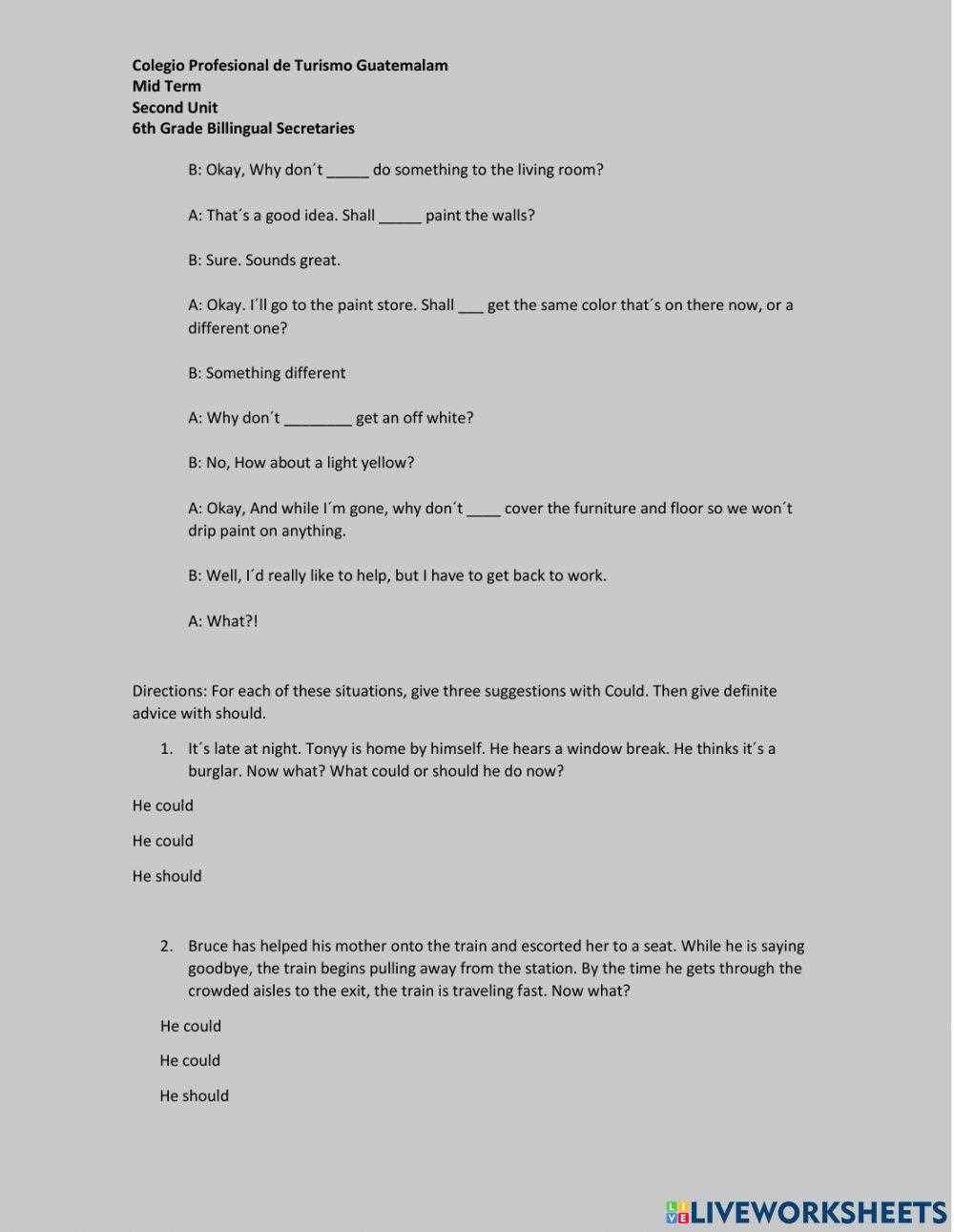 6th grade grammar minutes answer key