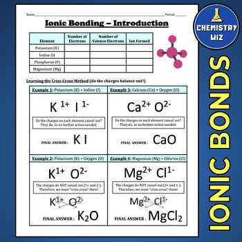 7 ionic and metallic bonding practice problems answer key