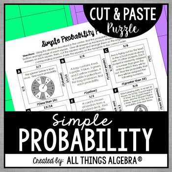 7th grade math worksheets simple probability puzzle answer key