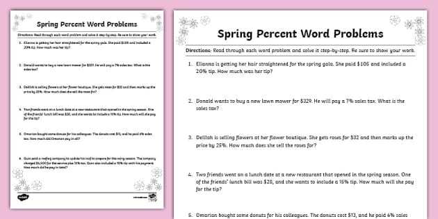7th grade tax tip and discount word problems answer key