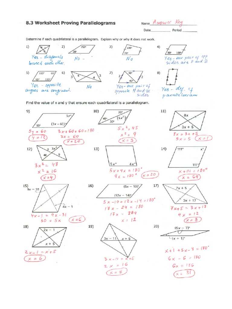 8.3 worksheet proving parallelograms answer key 8.3 worksheet proving parallelograms answer key