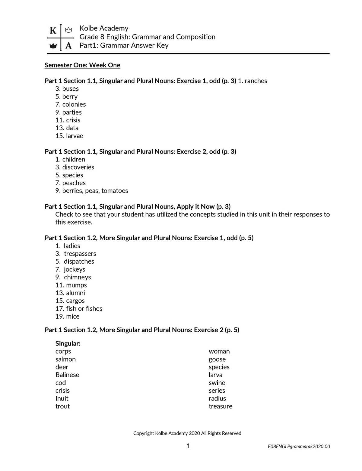 8th answer key