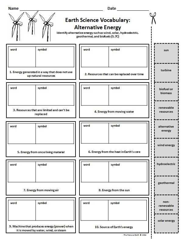 8th grade science vocabulary eog review answer key