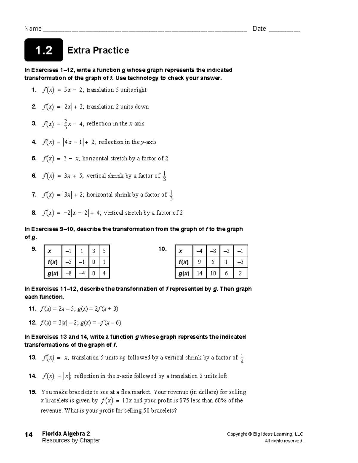 9.2 independent practice answer key