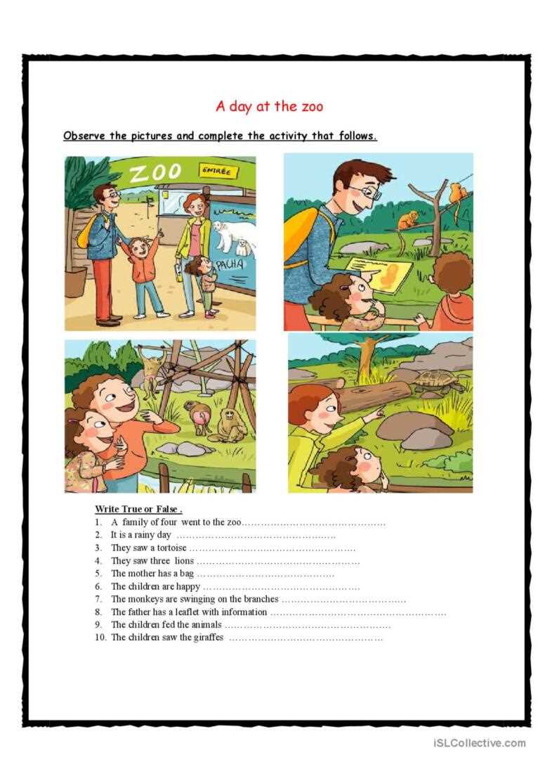a day at the zoo answer key
