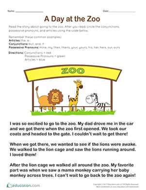 a day at the zoo answer key