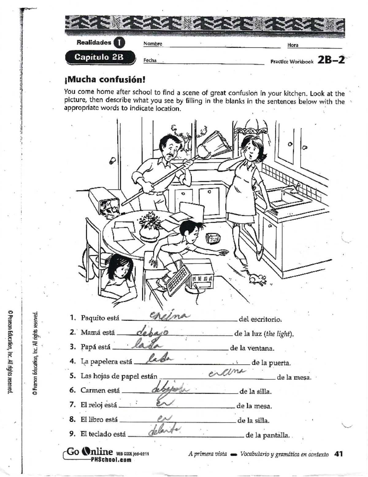 a primera vista vocabulario y gramatica en contexto answer key