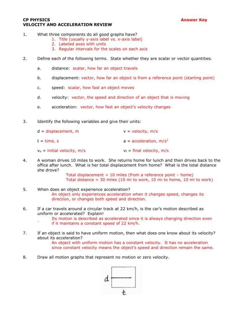 acceleration answer key