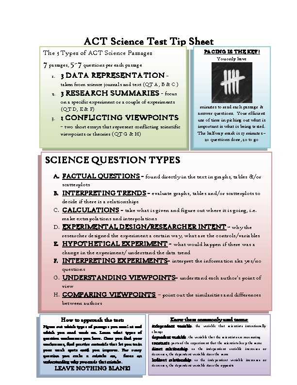 act science practice test 5 answer key
