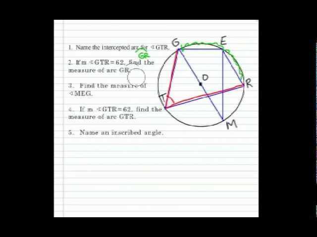 activity 1 my angles and intercepted arcs answer key