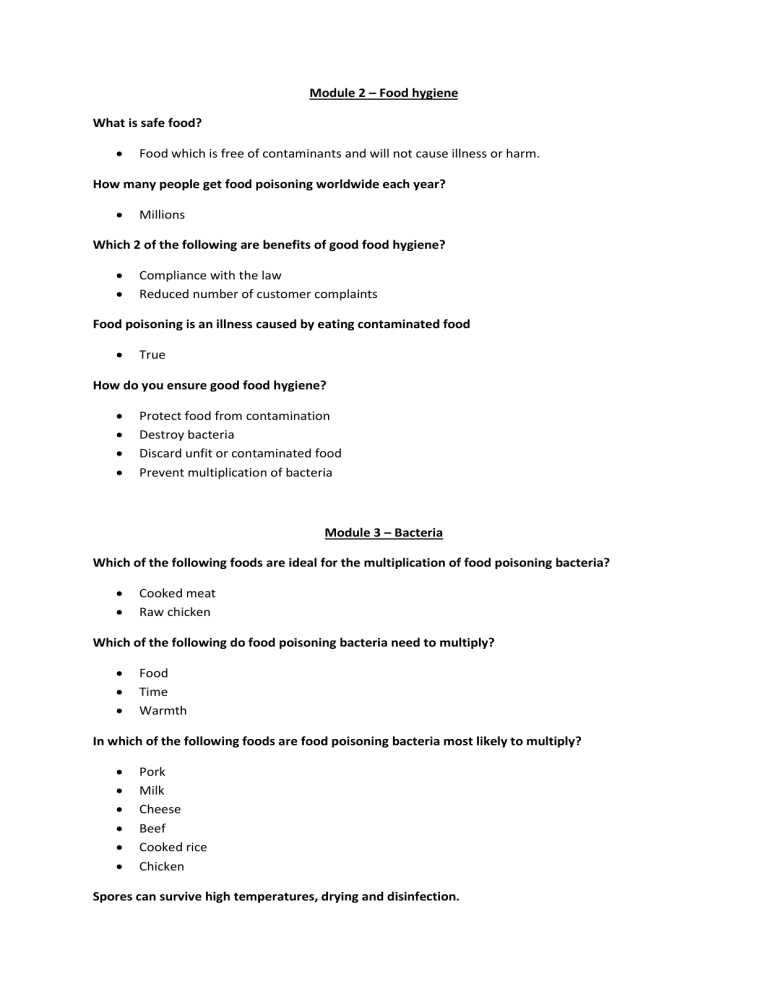 activity 2.1 test your food safety iq answer key