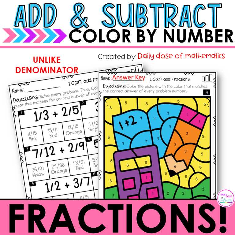 adding fractions 5th grade with answer key