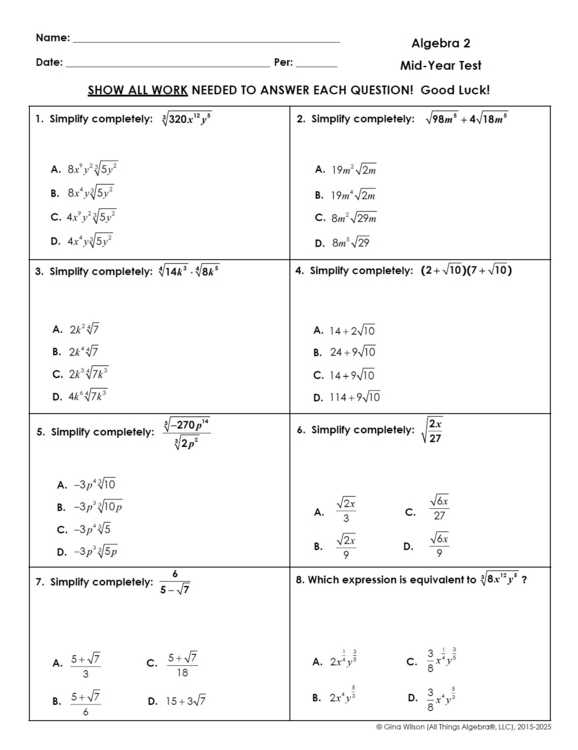 algebra 2 study guide and intervention workbook answer key
