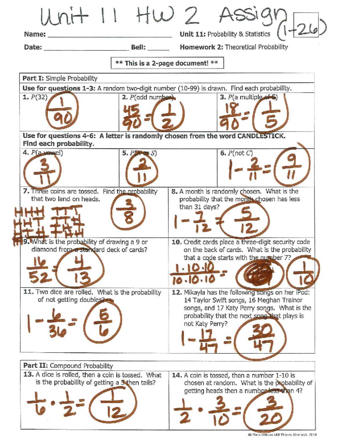 algebra 2 unit 11 lesson 5 answer key