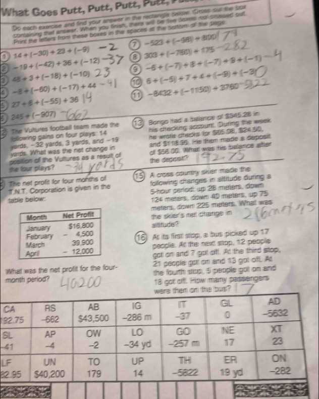 algebra with pizzazz answer key page 91