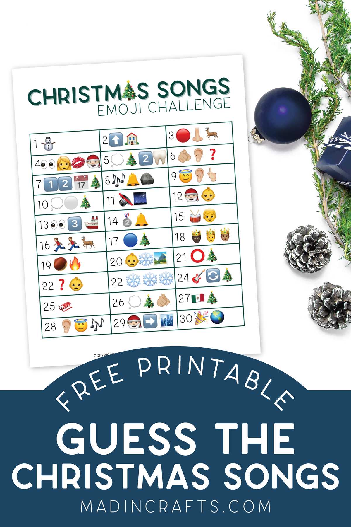 answer key christmas song emoji game