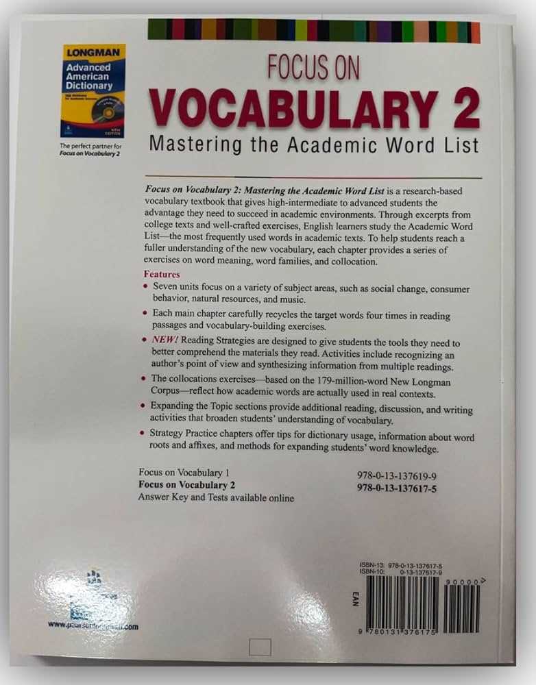 answer key focus on vocabulary 1