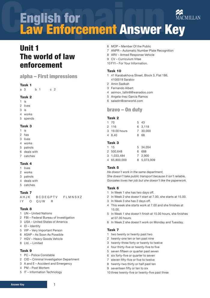 answer key for english