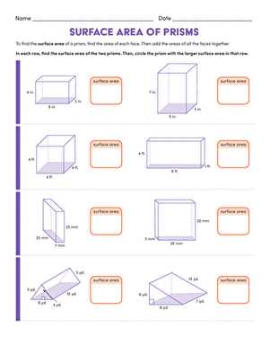 answer key surface area of prisms and pyramids worksheet answers