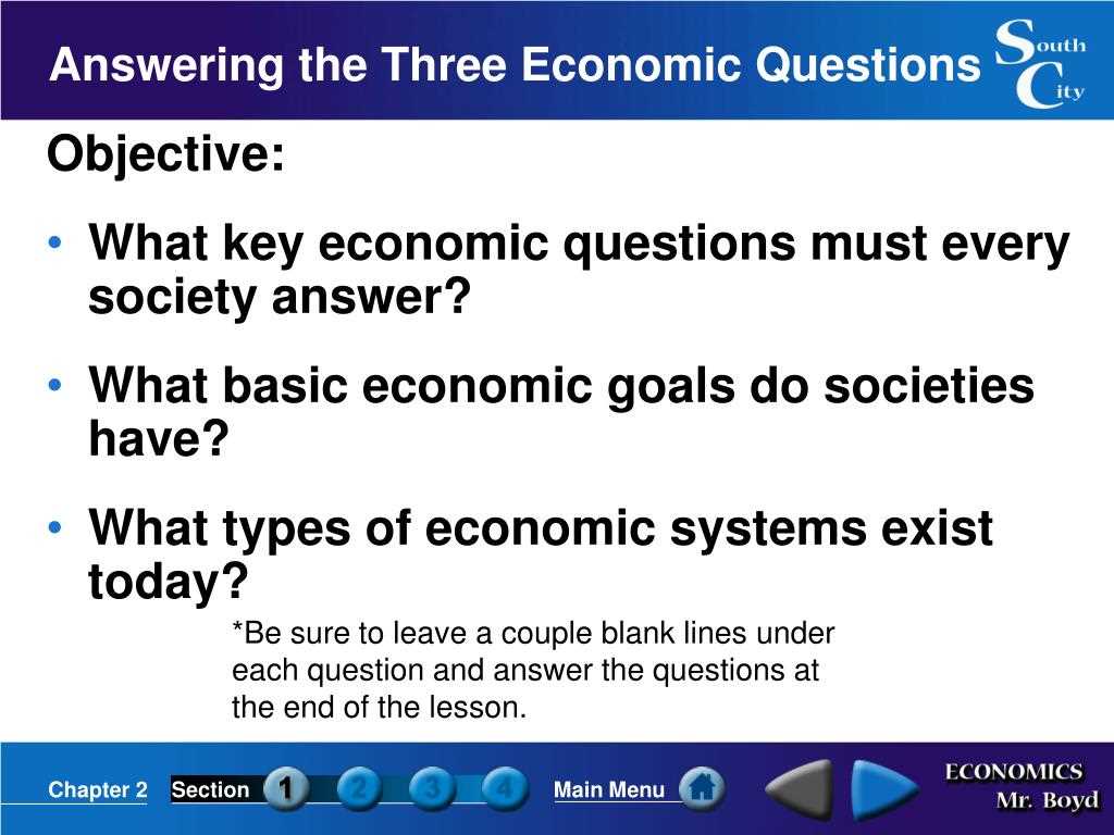 answering the three economic questions reviewing key terms