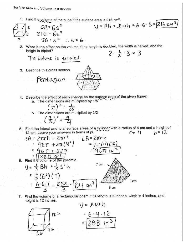 ap calculus review area and volume answer key
